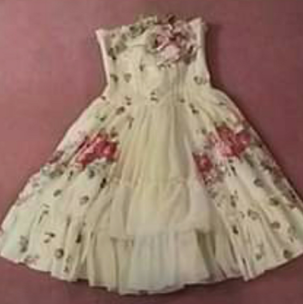 Floral corset prom dress